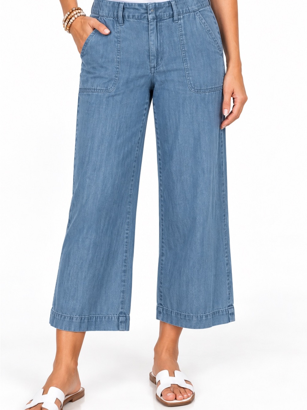 2 Pairs! Talbots Light Blue Wide-Leg Crop Jeans